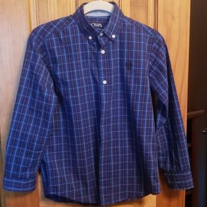 Boys youth button down  plaid shirt